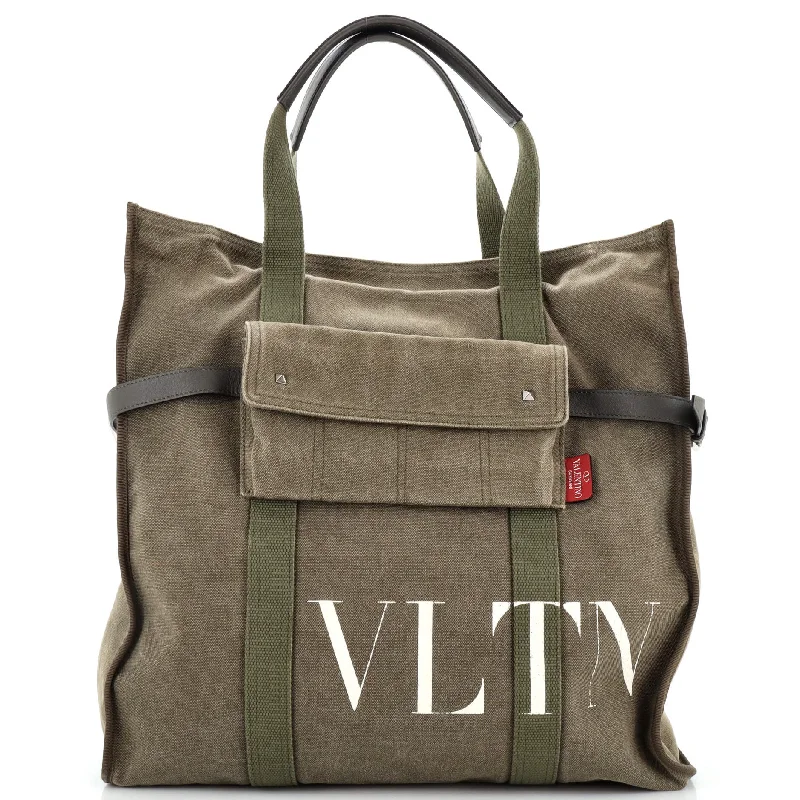 Durable leather bags for daily useVLTN Pocket Tote Printed Canvas