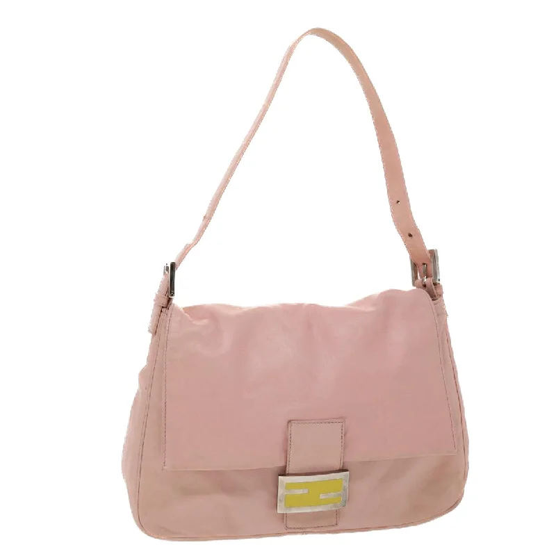 Compact crossbody bags for travelFENDI Mamma Baguette Shoulder Bag Leather Pink 2308-26325-008  yk7599