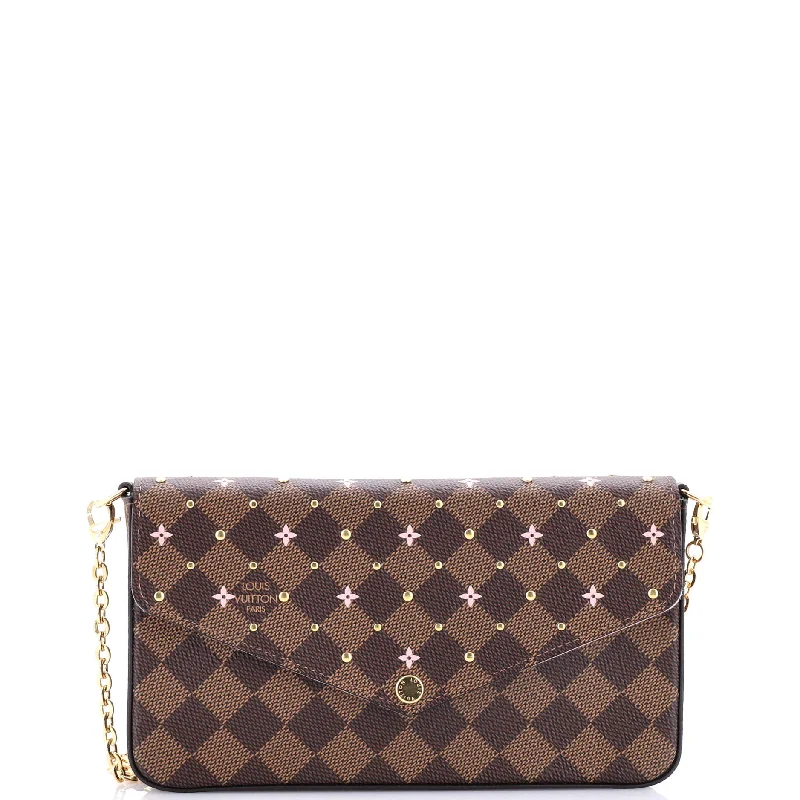 Crossbody bags for everyday useFelicie Pochette Flower Printed Studded Damier