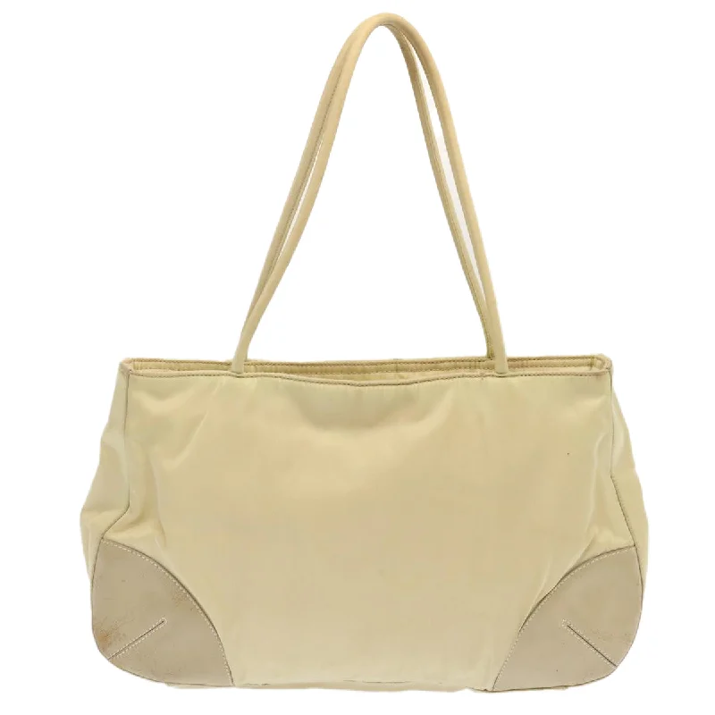 Designer bags with gold hardwarePRADA Hand Bag Nylon Beige  ar11710