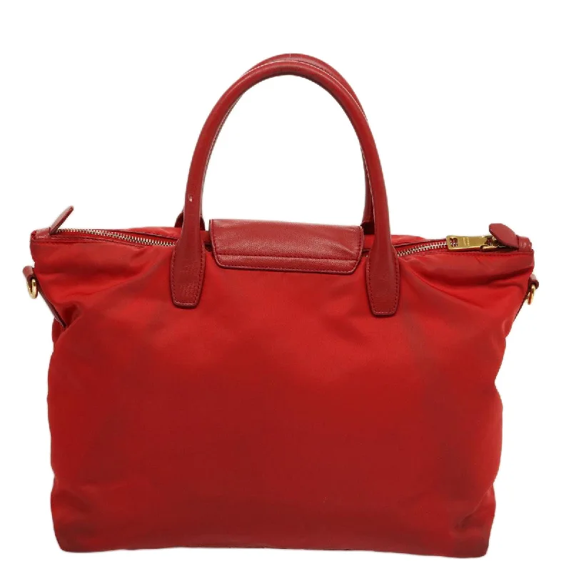 Vegan leather handbagsPRADA Tote Bag Nylon Red  75649