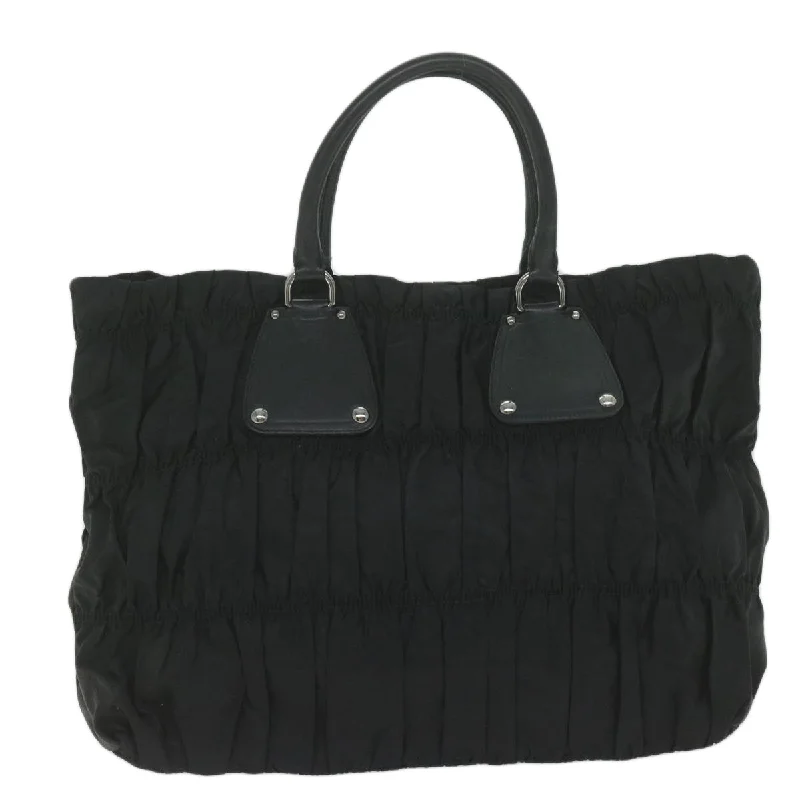 Designer bags with top handlesPRADA Hand Bag Nylon Black  bs10608