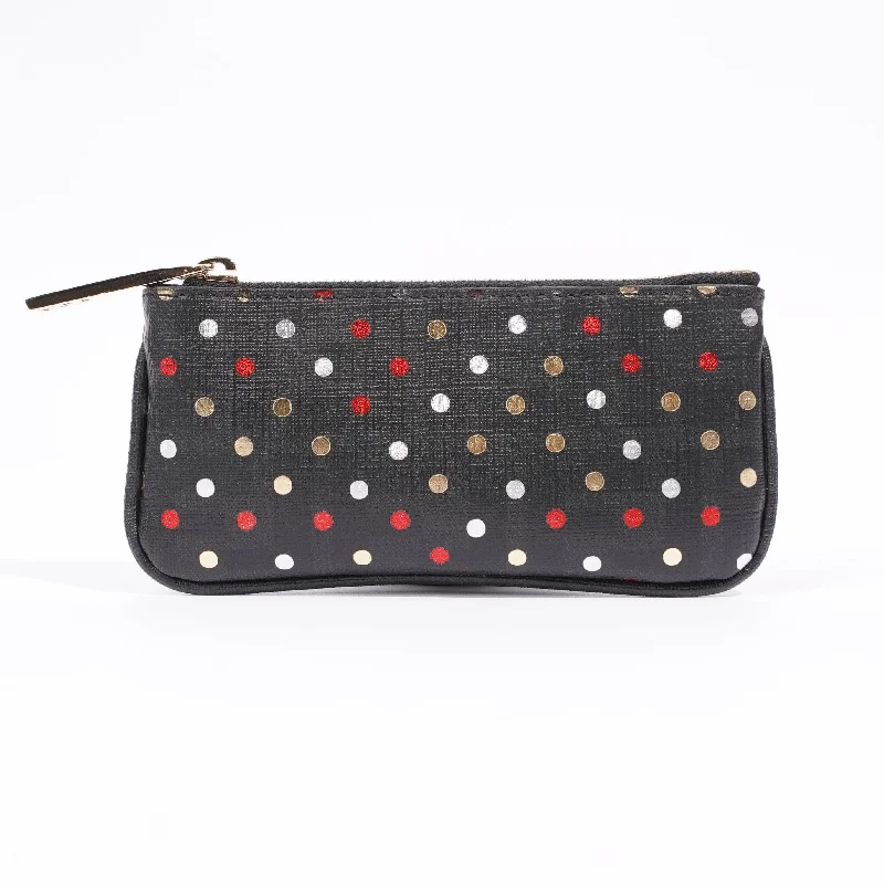 High-quality leather messenger bagsFendi Womens Polka Dot Purse Black Leather