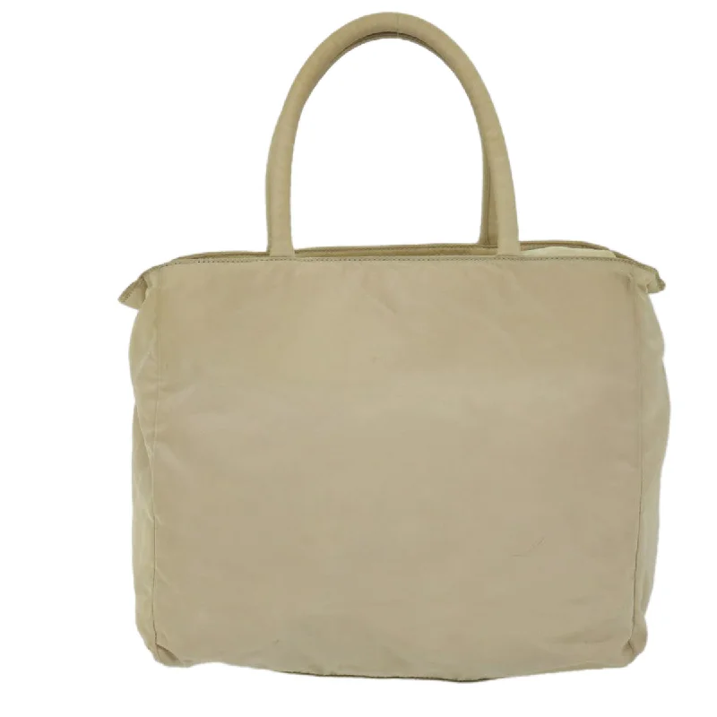 Designer bags with detachable strapsPRADA Hand Bag Nylon Beige  bs10756