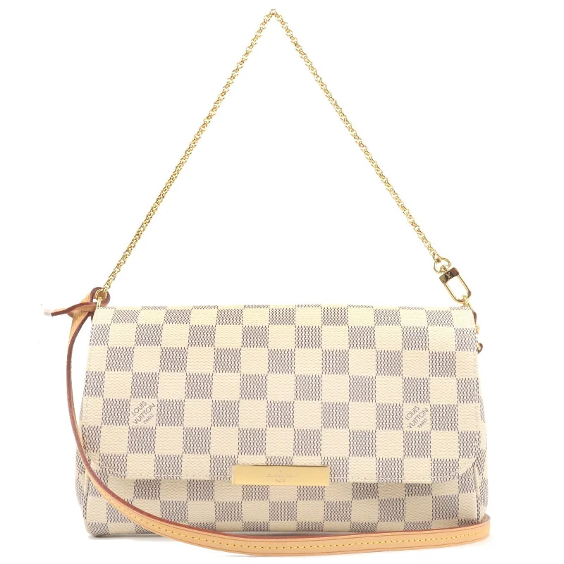 Designer bags with top handlesLouis Vuitton Damier Azur Favorite MM 2Way Bag Hand Bag N41275