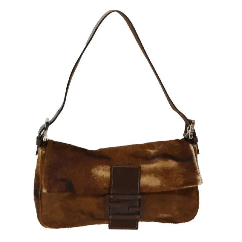 Vegan leather handbagsFENDI Mamma Baguette Shoulder Bag Harako leather Brown 2370/26424  yk7072B