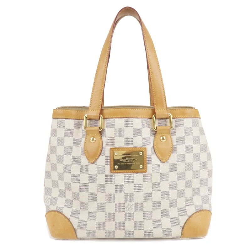 Durable leather bags for daily useLouis Vuitton Damier Azur Hampstead PM Hand Bag Ivory N51207