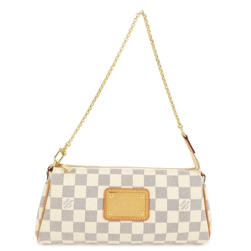 Designer bags with detachable strapsLouis Vuitton Damier Azur Eva 2Way Shoulder Bag Hand Bag N55214