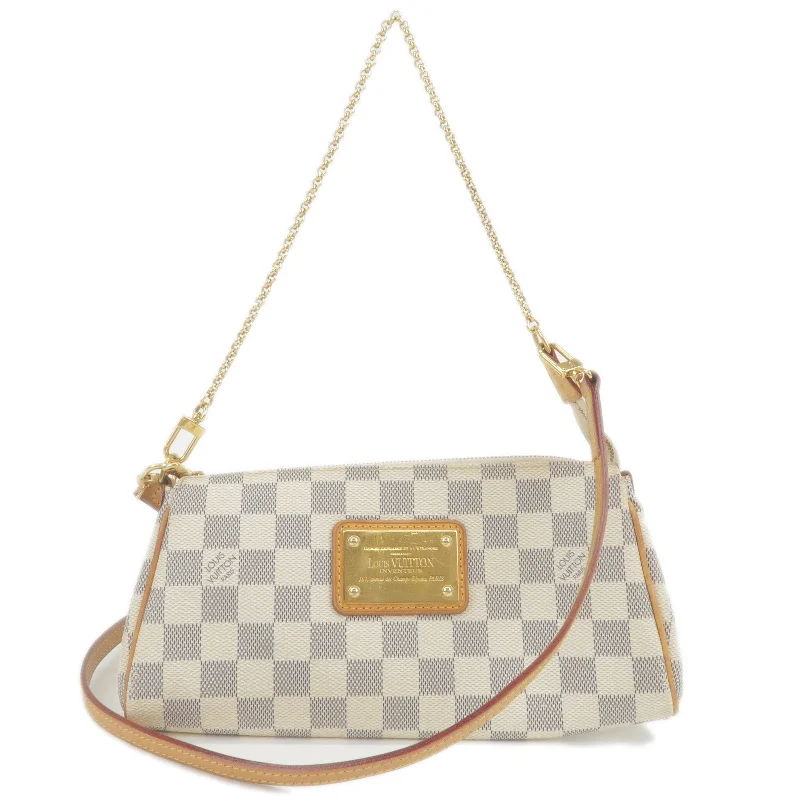 Vegan leather handbagsLouis Vuitton Damier Azur Eva 2 Way Pouch Shoulder Bag N55214