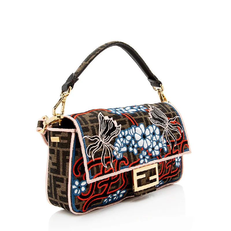 Fendi Embroidered Karligraphy Baguette Shoulder Bag (SHF-16593)