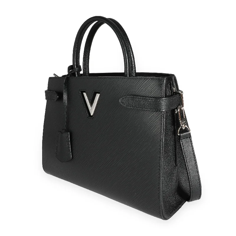 Vegan leather handbagsLouis Vuitton Black Epi Leather Twist Tote