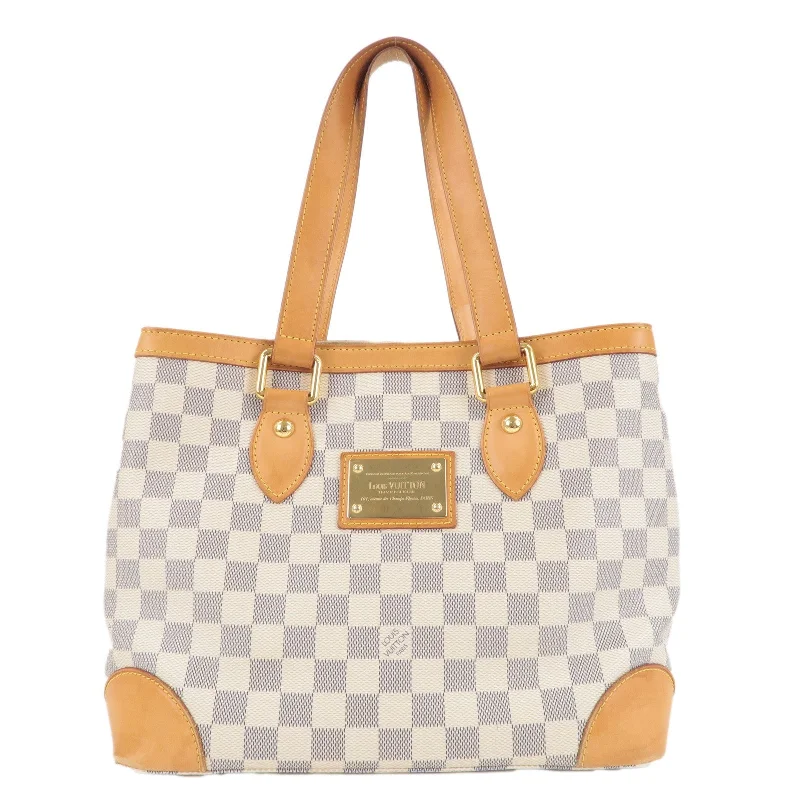 Trendy bucket bags for summerLouis Vuitton Damier Azur Hampstead PM Hand Bag Ivory N51207