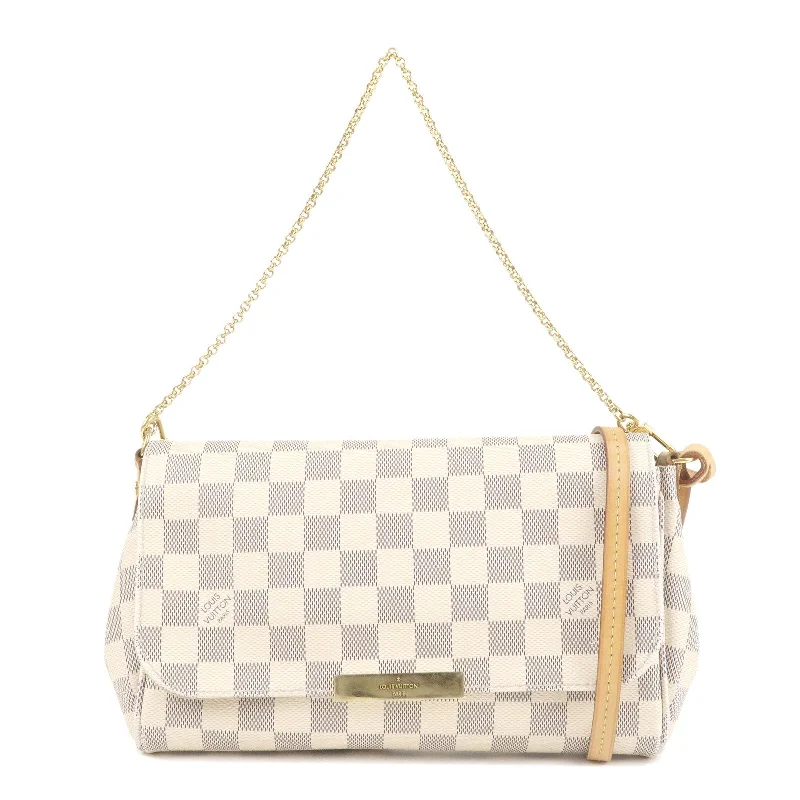 Elegant clutch bags for weddingsLouis Vuitton Damier Azur Favorite MM 2Way Shoulder Bag N41275