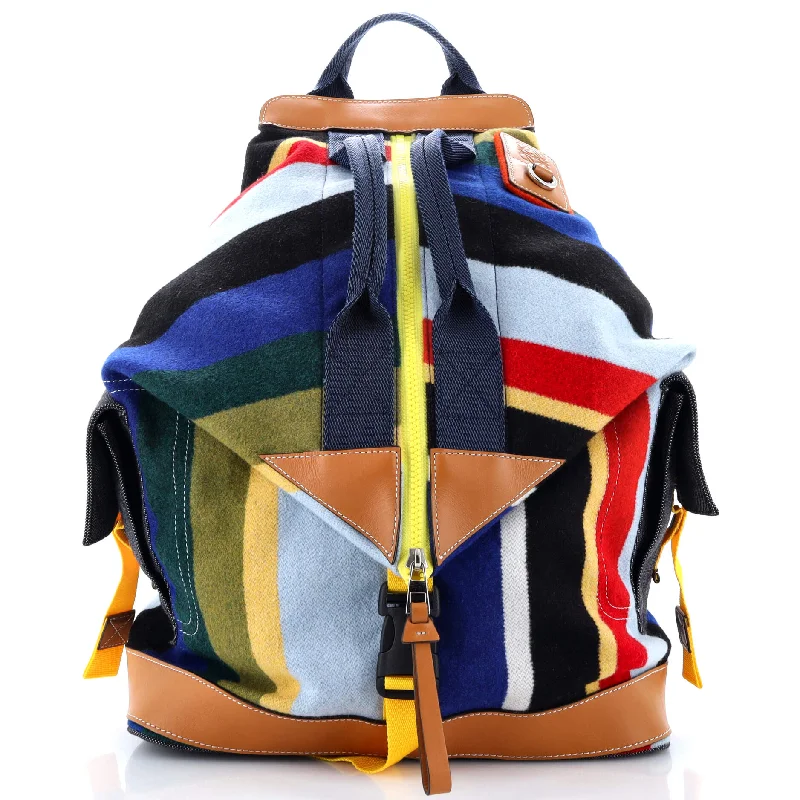 Designer bags with top handlesEye/Loewe/Nature Convertible Tote Backpack Wool with Leather