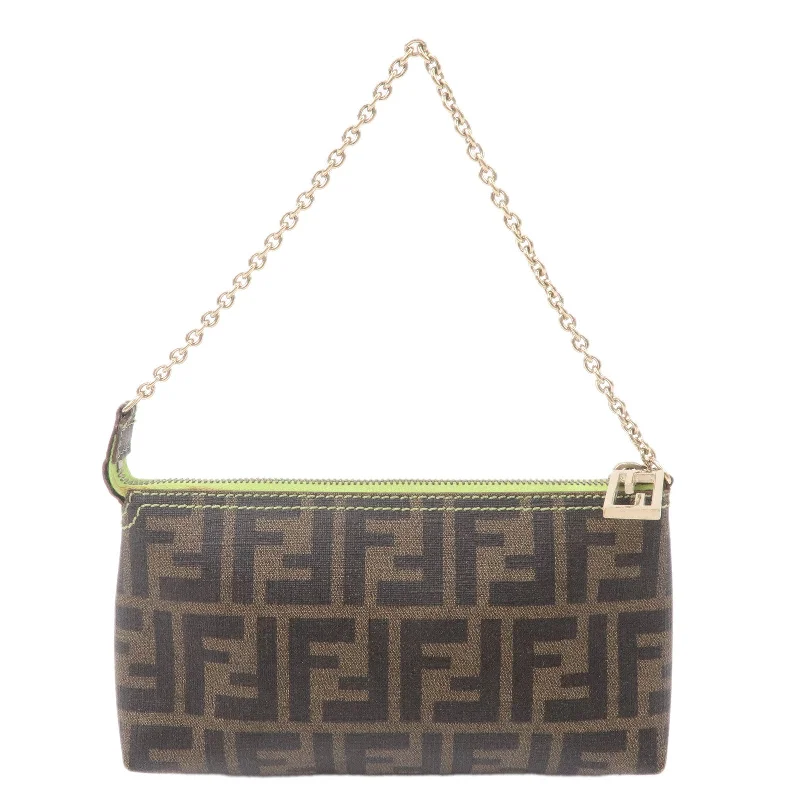 Compact crossbody bags for travelFENDI Zucca Print PVC Accessory Pouch Bag Khaki Green 8BR592