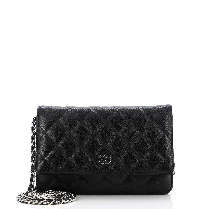 Eco-friendly tote bags for shoppingWallet on Chain Quilted Caviar