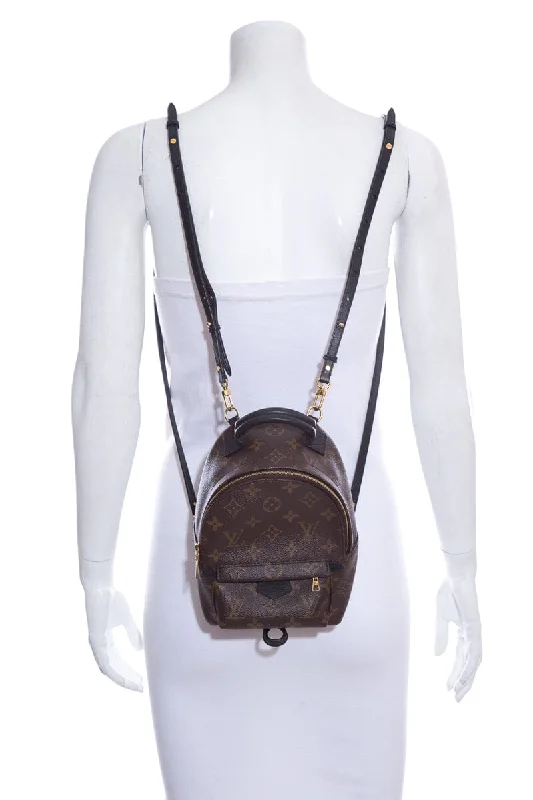 Designer bags with top handlesLouis Vuitton  2022 "Mini Palm Springs" Monogram Backpack