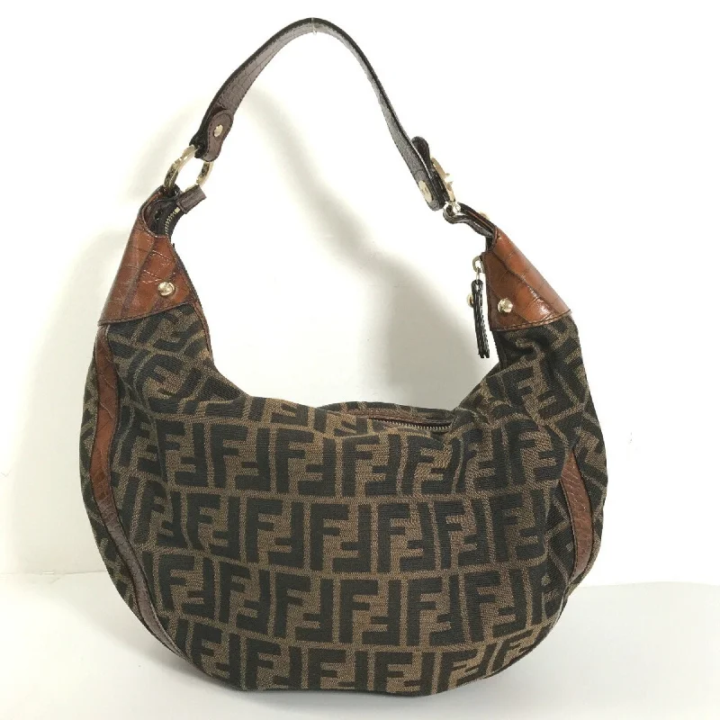 Best-selling designer bags 2025FENDI shoulder bag Zucca pattern embossed 82JC979 campus leather brown ladies