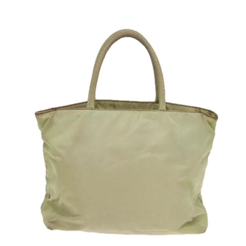 Large capacity travel bagsPRADA Tote Bag Nylon Silver Pistachio Green  hk1563