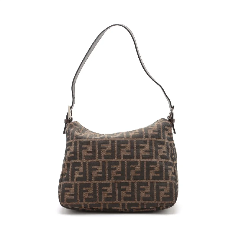 Eco-friendly tote bags for shoppingFendi Zucca Canvas x Leather Shoulder Bag Brown