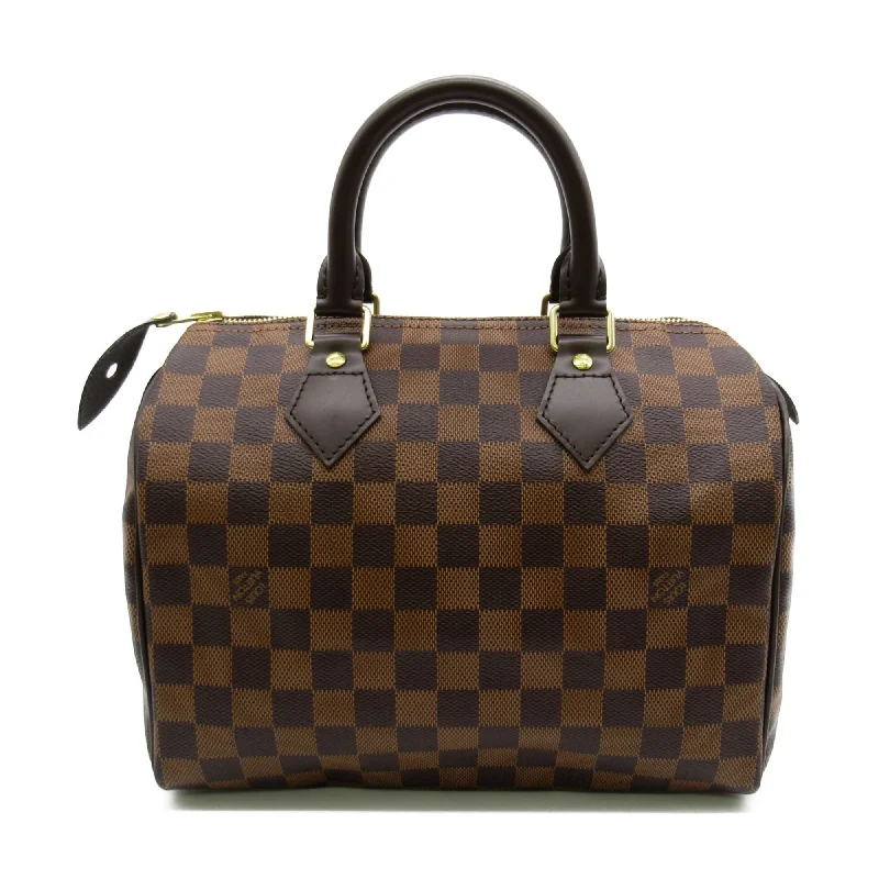 Minimalist leather handbagsLouis Vuitton Speedy 25 handbag Brown PVC coated canvas N41532