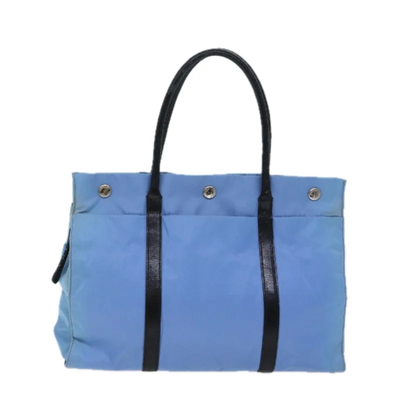 Sustainable fashion bagsPRADA Hand Bag Nylon Light Blue Black  72011