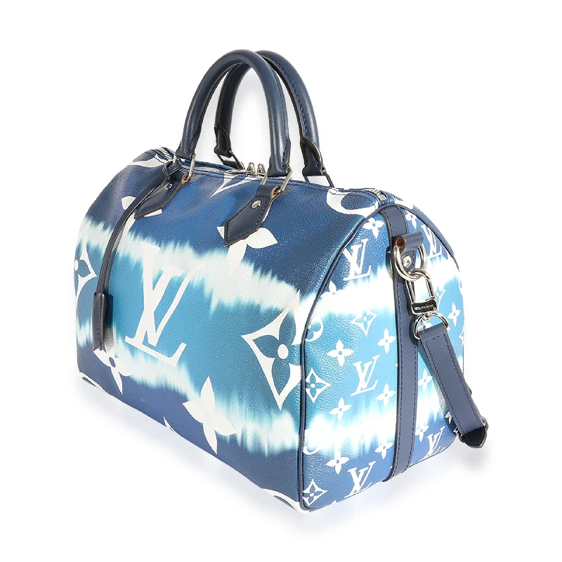 Designer bags with detachable strapsLouis Vuitton Blue LV Escale Speedy Bandoulière 30