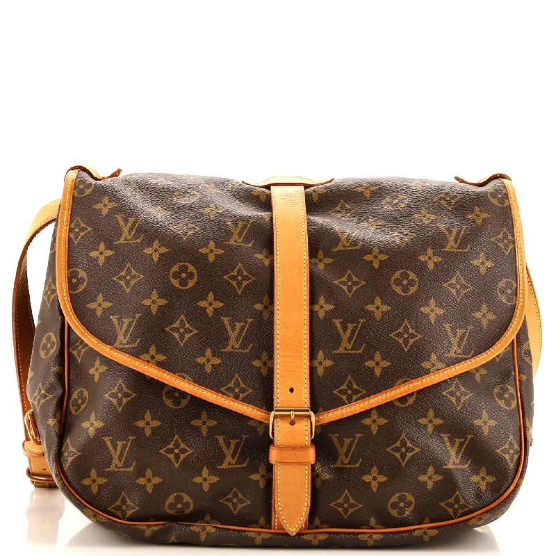 Luxury bags with exotic skinsSaumur Handbag Monogram Canvas 35