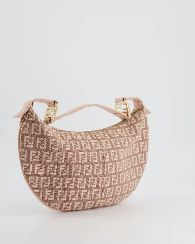 Vintage-inspired handbagsFendi Vintage Nude Monogram Half-Moon Bag with Gold Hardware