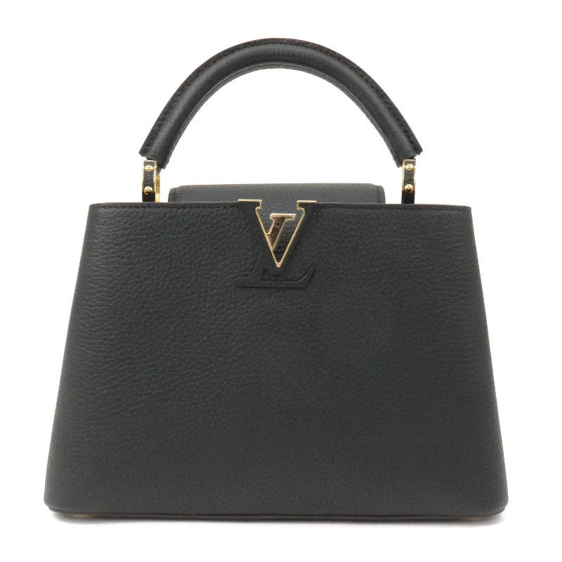 Trendy bucket bags for summerLouis Vuitton Capucines BB Leather 2Way Shoulder Bag Noir M94755