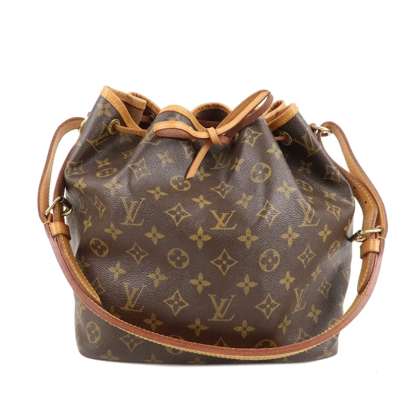 Affordable luxury bags Louis Vuitton Monogram Petit Noe Shoulder Bag Brown M42226