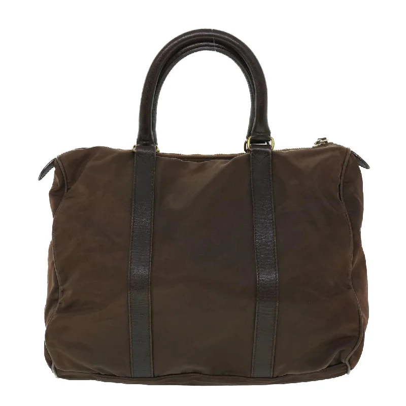 Eco-friendly tote bags for shoppingPRADA Hand Bag Nylon Leather Brown  bs8055