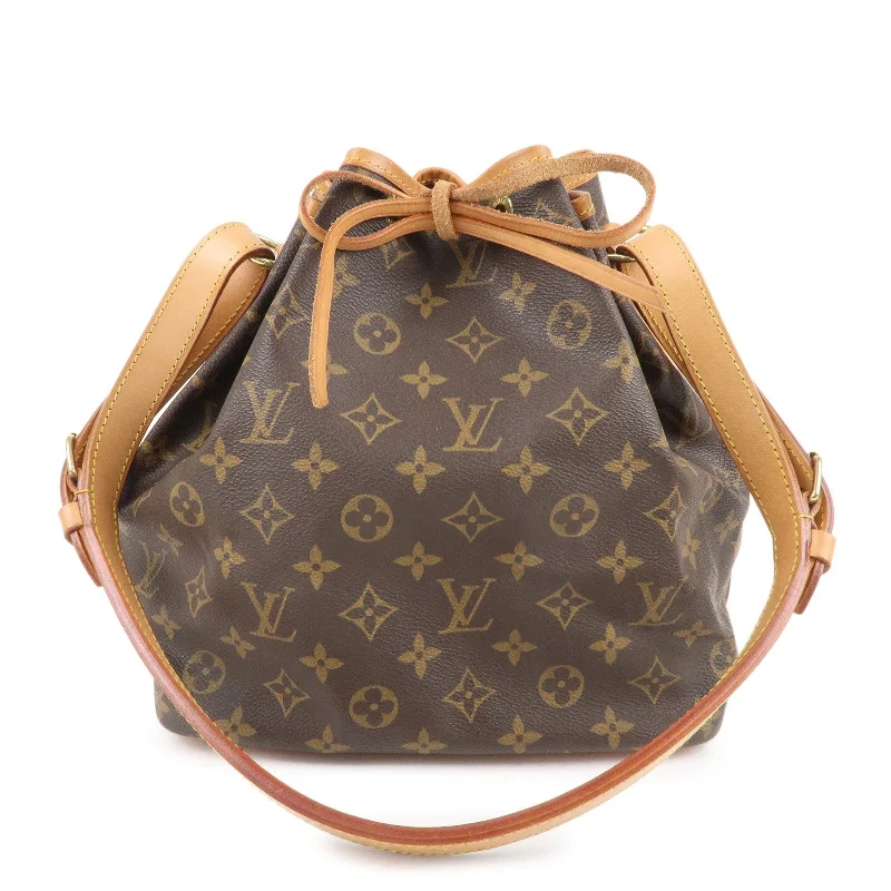 Affordable leather bagsLouis Vuitton Monogram Petit Noe Shoulder Bag Brown M42226