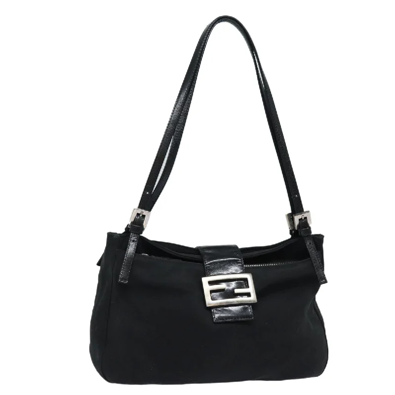 Mini bags for evening outFENDI Mamma Baguette Shoulder Bag Nylon Black  80619