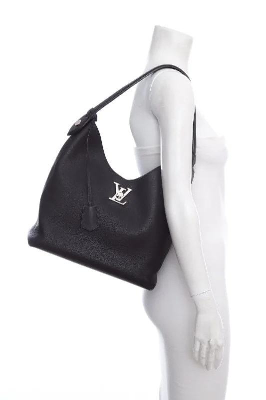 Designer bags with detachable strapsLouis Vuitton Black Lockme Hobo Handbag