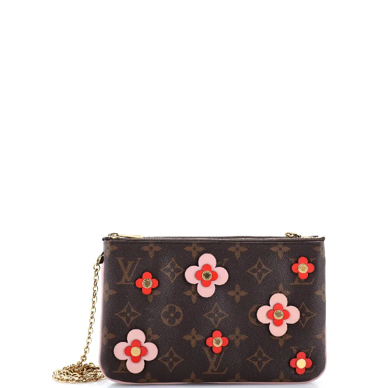 Vegan leather handbagsDouble Zip Pochette Limited Edition Blooming Flowers Monogram Canvas