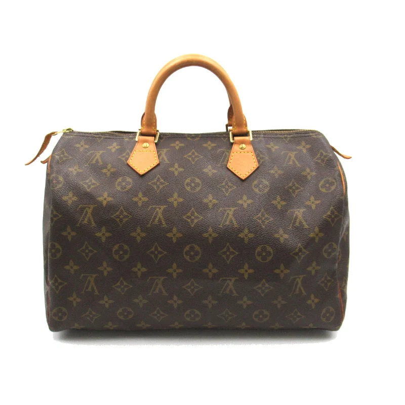 Durable leather bags for daily useLouis Vuitton Speedy 35 Brown Monogram PVC coated canvas M41524