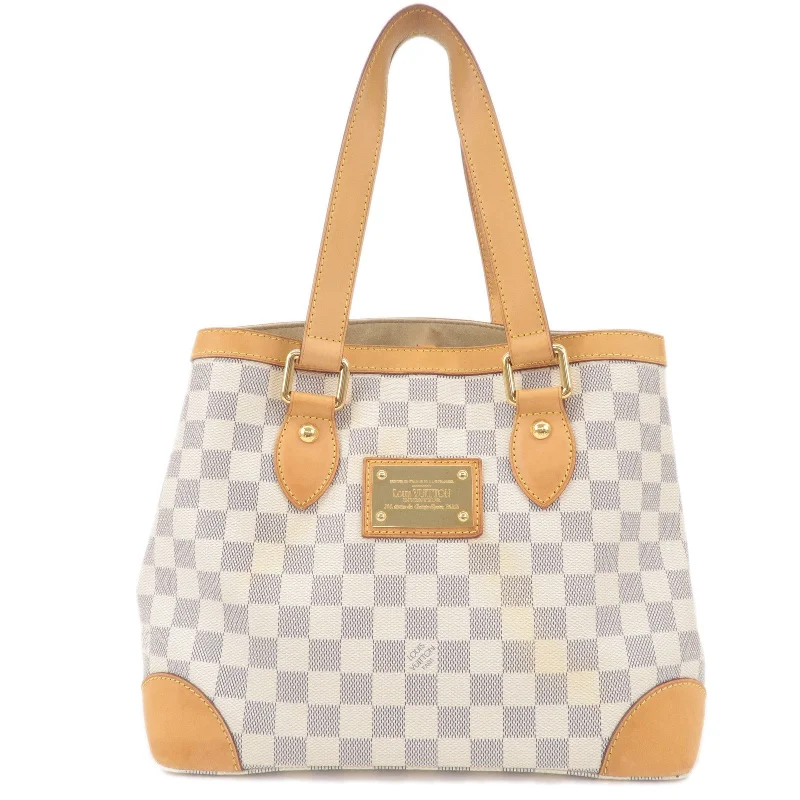 Luxury bags with chain strapsLouis Vuitton Damier Azur Hampstead PM Hand Bag Ivory N51207