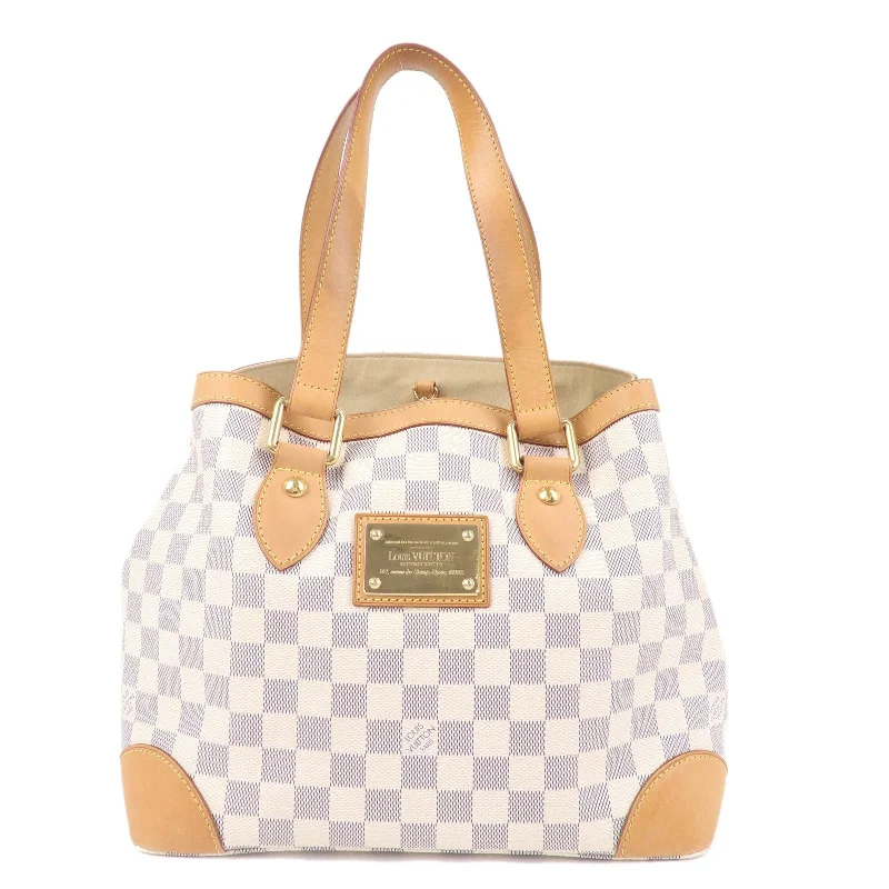 Luxury bags with chain strapsLouis Vuitton Damier Azur Hampstead PM Tote Bag Ivory N51207