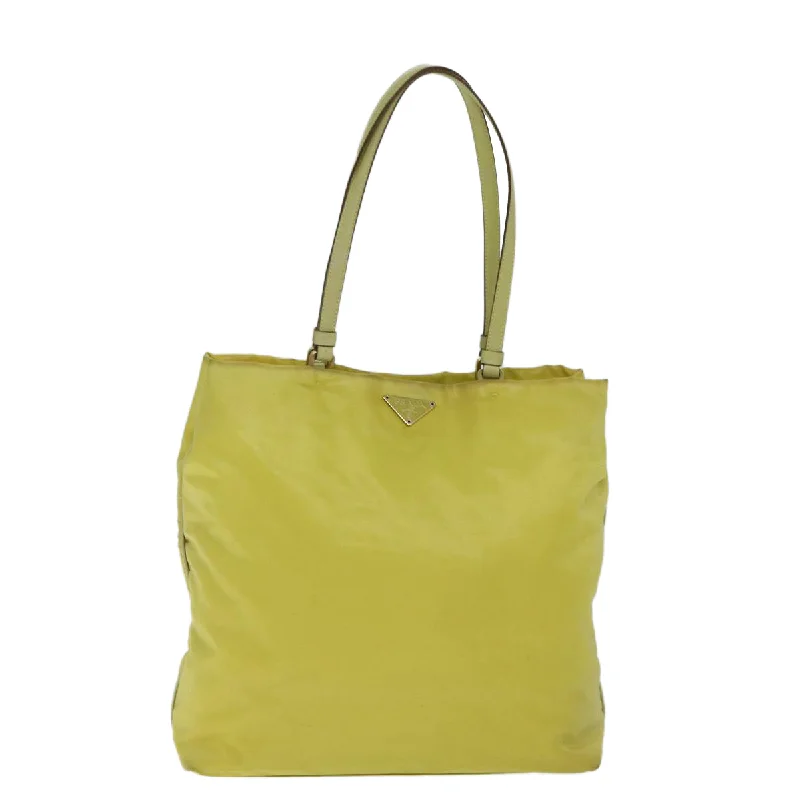 Trendy transparent PVC bagsPRADA Tote Bag Nylon Yellow  77355