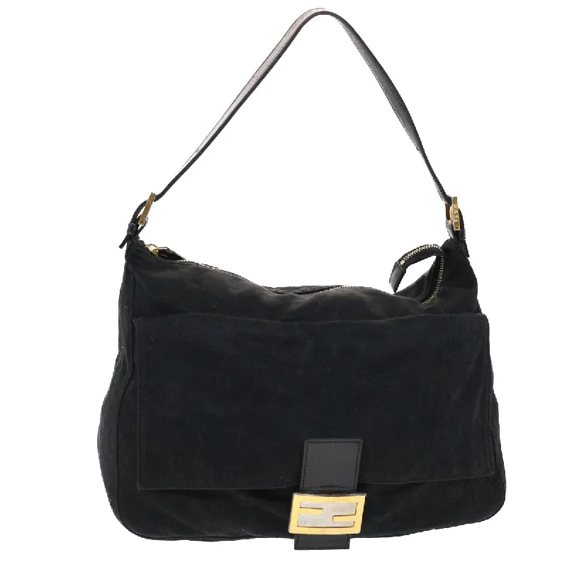 Best-selling designer bags 2025FENDI Mamma Baguette Shoulder Bag Nylon Black  bs6935