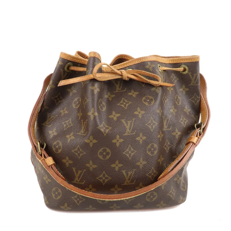 Designer bags for womenLouis Vuitton Monogram Petit Noe Shoulder Bag Brown M42226