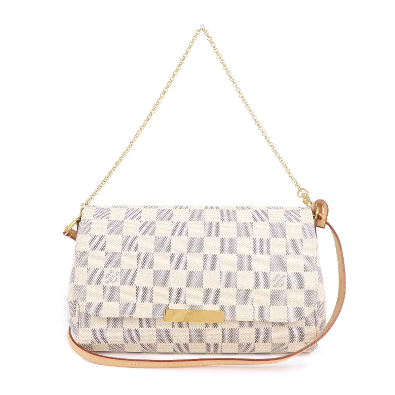 Minimalist leather handbagsLouis Vuitton Damier Azur Favorite MM 2Way Bag Hand Bag N41275