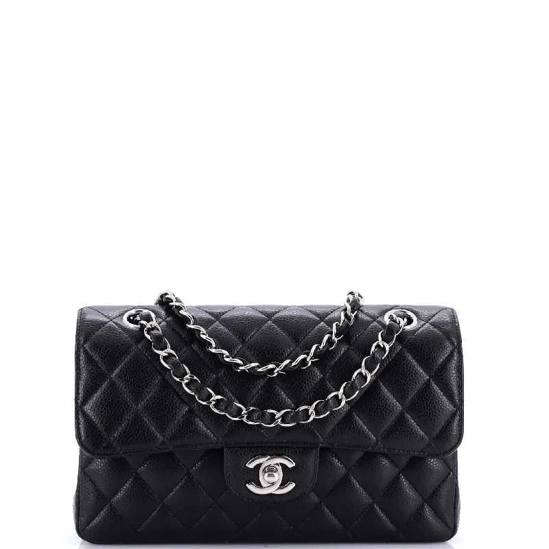 Vintage-inspired handbagsClassic Double Flap Bag Quilted Caviar Small