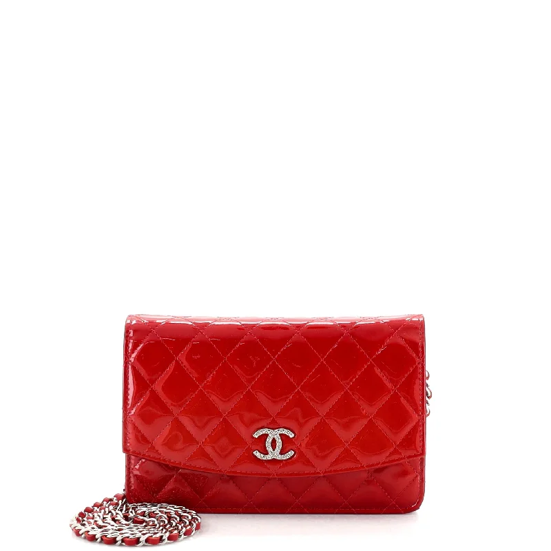 Elegant clutch bags for weddingsBrilliant Wallet on Chain Quilted Patent