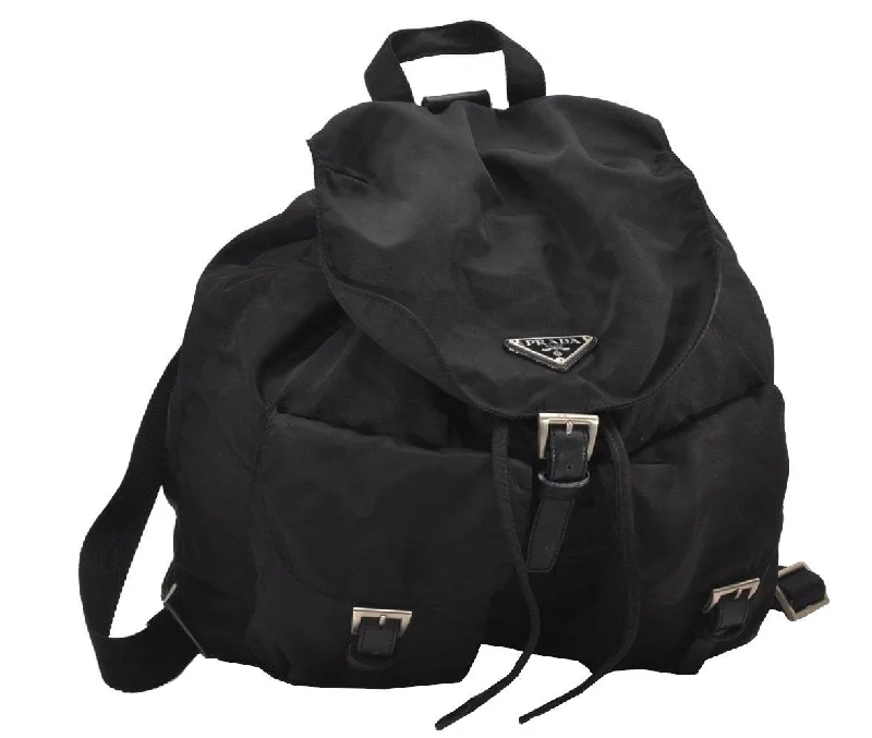 Best bags for business tripsAuthentic PRADA Vintage Nylon Tessuto Leather Backpack Black 0523J