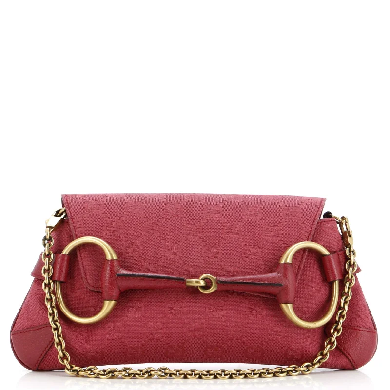 Sustainable fashion bagsHorsebit Chain Clutch GG Canvas with Leather Medium