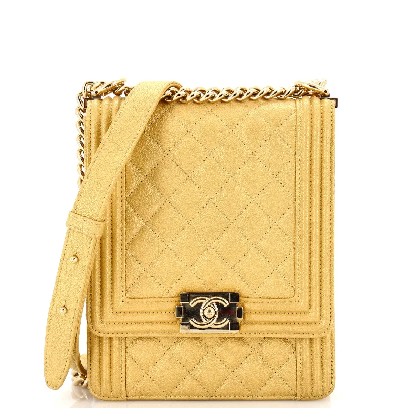 Luxury bags with chain strapsNorth South Boy Flap Bag Quilted Caviar Small