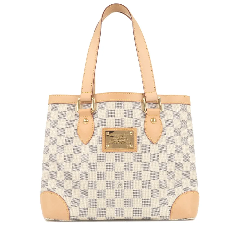 Trendy bucket bags for summerLouis Vuitton Damier Azur Hampstead PM Tote Bag N51207