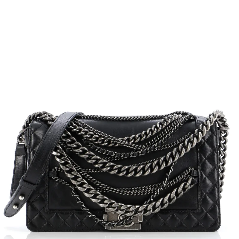 Luxury bags with chain strapsBoy Flap Bag Enchained Lambskin New Medium